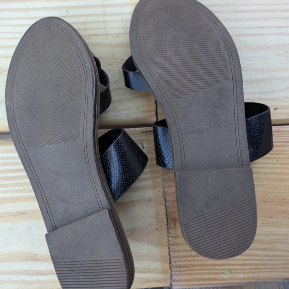 Just Fab sandals. Two pairs black and tan - Picture 3 of 6